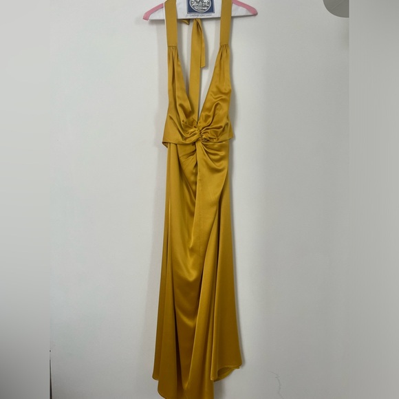 Reformation Nerida silk dress turmeric - Picture 4 of 12